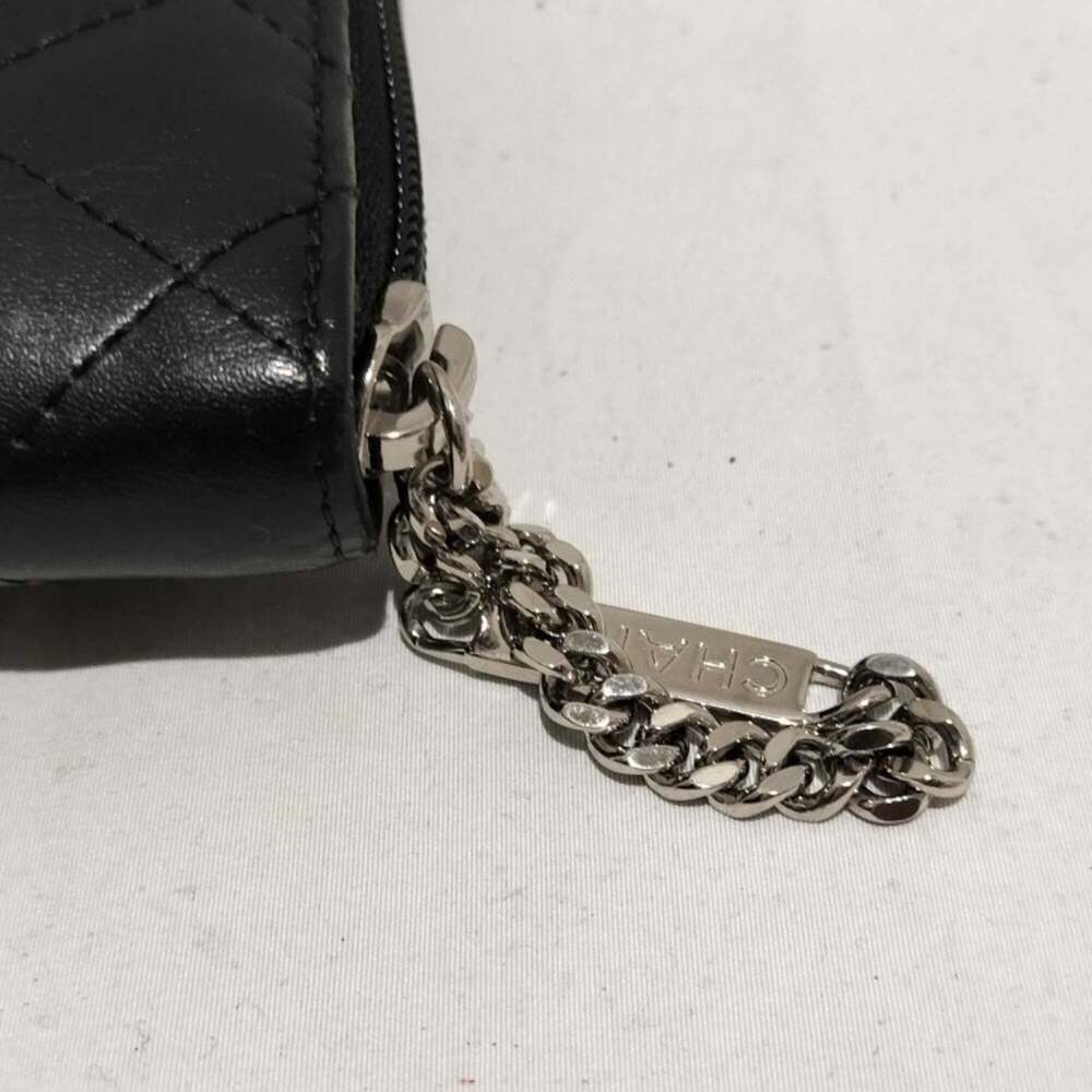 CHANEL Authentic Black Leather Logo Wallet - Picture 3 of 10